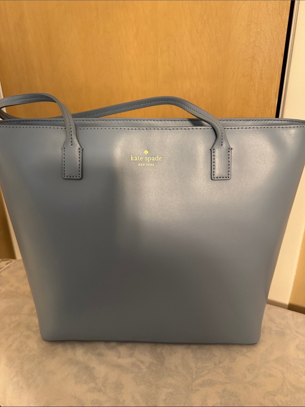 kate spade Light Blue Leather Top-Handle Tote